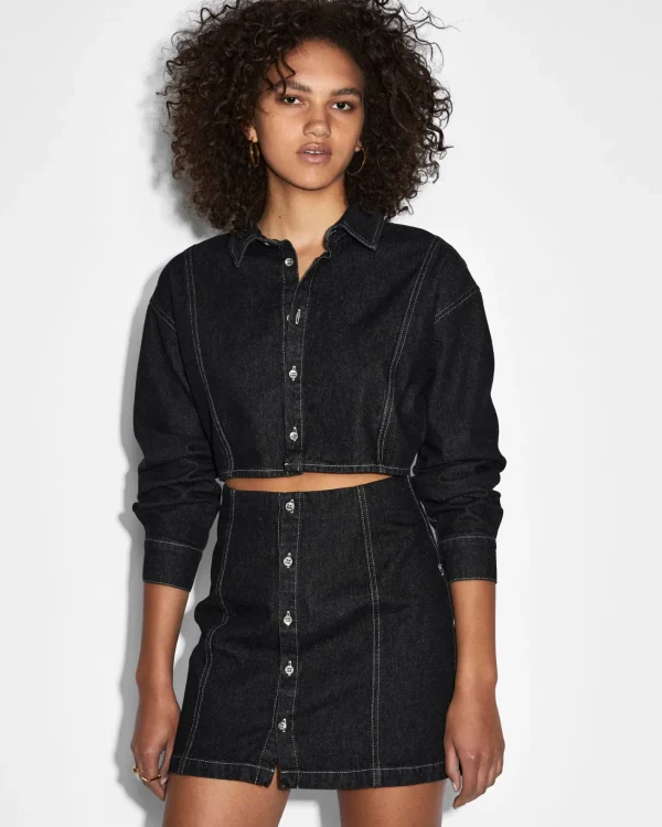 Ksubi Dresses-Cutout Shirt Dress Midnight