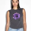 Ksubi Tops-Cyberflora Tank Charcoal