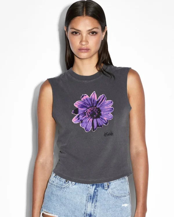 Ksubi Tops-Cyberflora Tank Charcoal