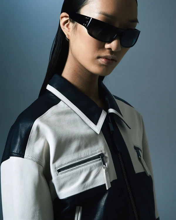 Ksubi Jackets-Emblem Boxy Biker Black/White
