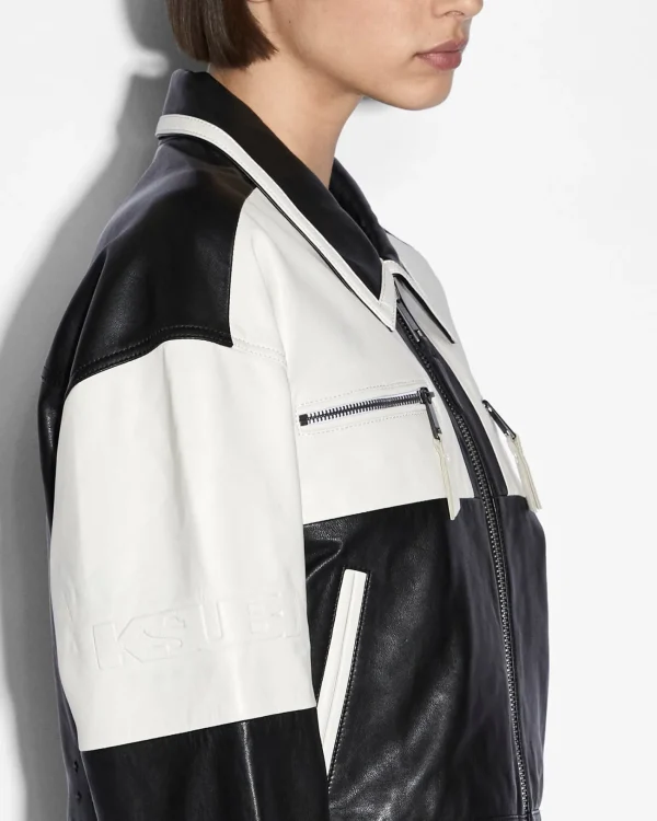 Ksubi Jackets-Emblem Boxy Biker Black/White