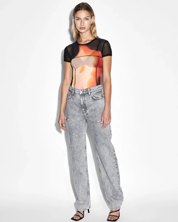 Ksubi Tops-Feed The Fire Mesh Ss Tee Black