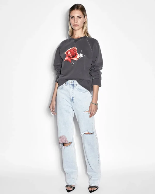 Ksubi Tops-Feels Good Raglan Crew Charcoal
