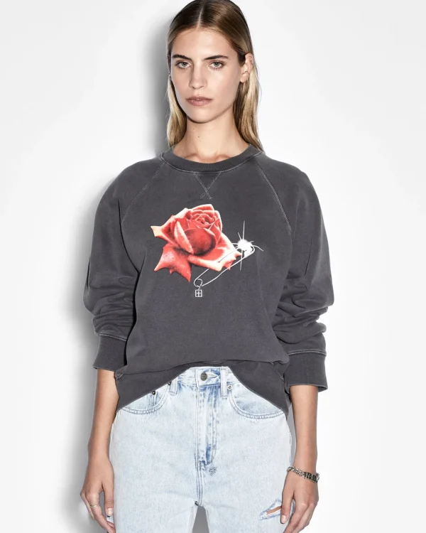 Ksubi Tops-Feels Good Raglan Crew Charcoal