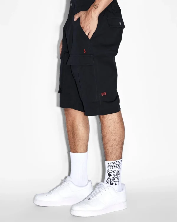 Ksubi Shorts-Fugitive Cargo Short Tru Black