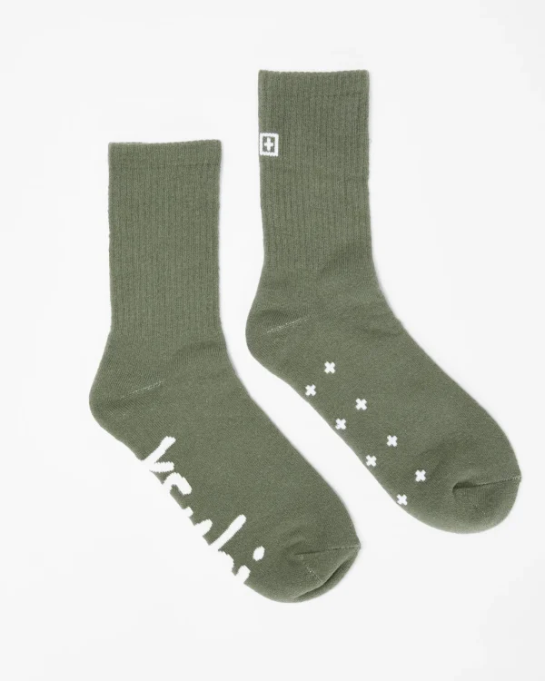 Ksubi Socks-Ksocks Khaki/White