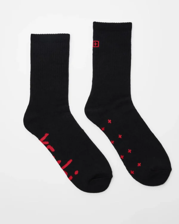 Ksubi Socks-Ksocks Laid Black