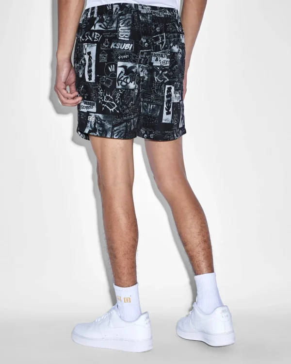 Ksubi Shorts-Mash Up Boardshort Black