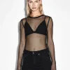 Ksubi Tops-Net Mesh Ls Top Black