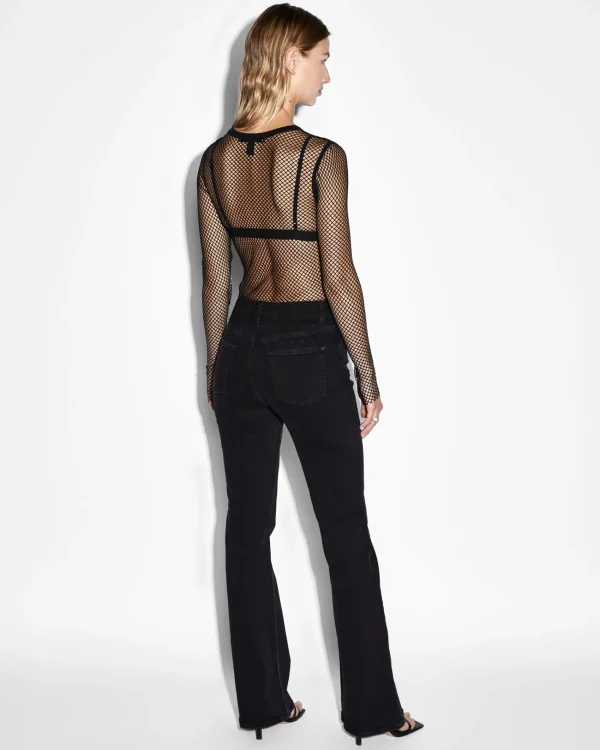 Ksubi Tops-Net Mesh Ls Top Black