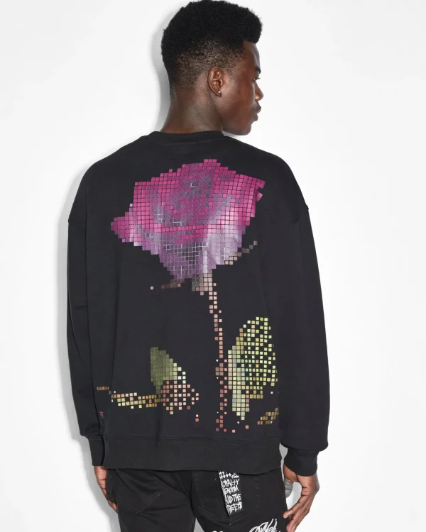 Ksubi Sweats-Pixel Biggie Crew Jet Black
