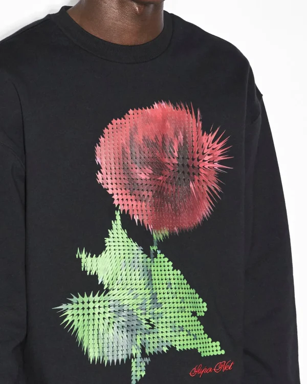 Ksubi Sweats-Pixel Biggie Crew Jet Black