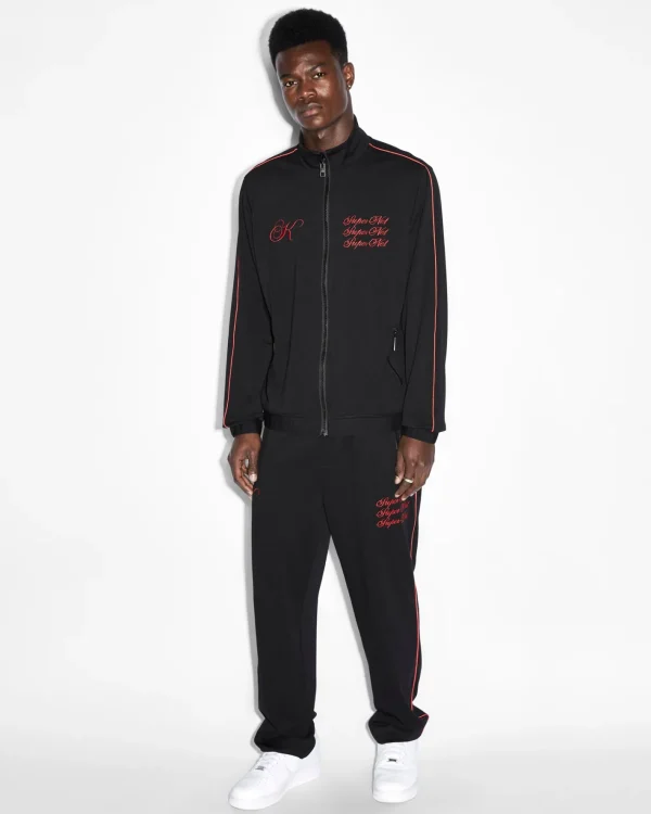 Ksubi Sweats-Scripted Antidote Trak Jacket Black/Red
