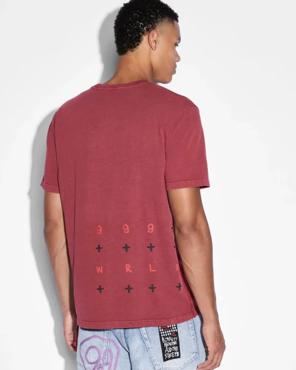 Ksubi Tops-999 Skull Kash Ss Tee Blood