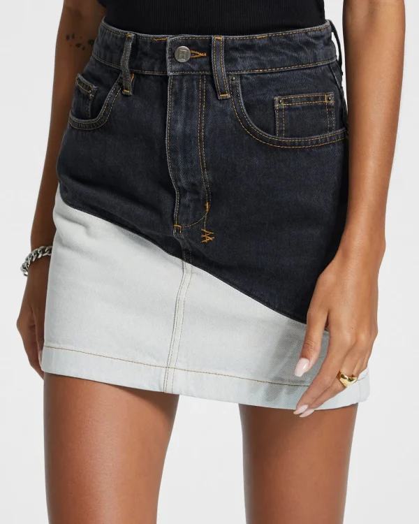 Ksubi Skirts-Super X Mini Black/Bone Splice