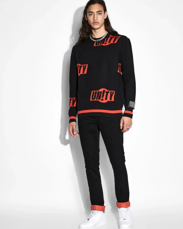 Ksubi Knits-Unity Sign Knit Crew Black