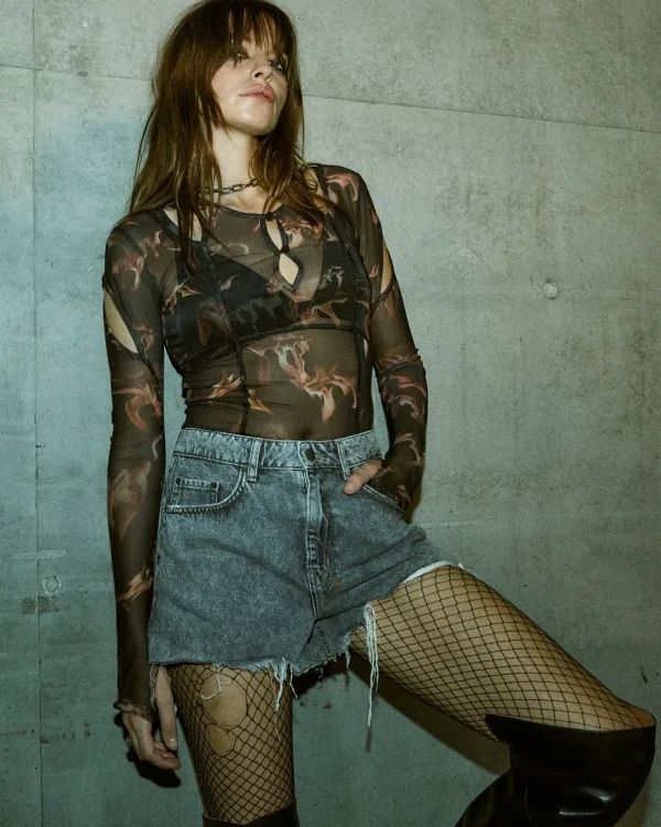Ksubi Tops-Void Mesh Ls Top Consumed