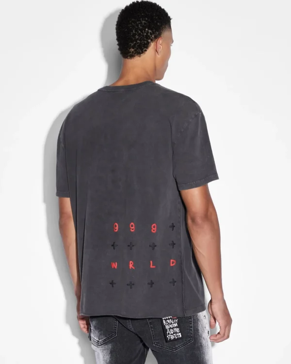 Ksubi T-Shirts-999 Wrld Biggie Ss Tee Faded Black