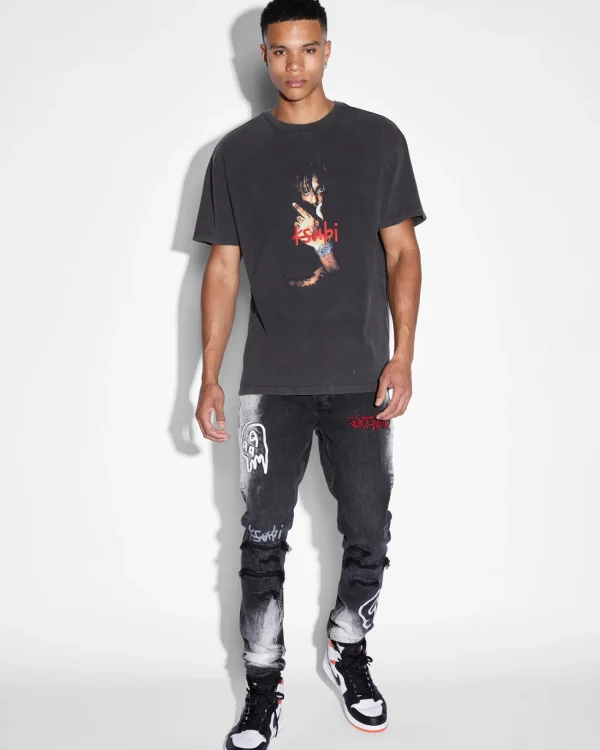 Ksubi T-Shirts-999 Wrld Biggie Ss Tee Faded Black