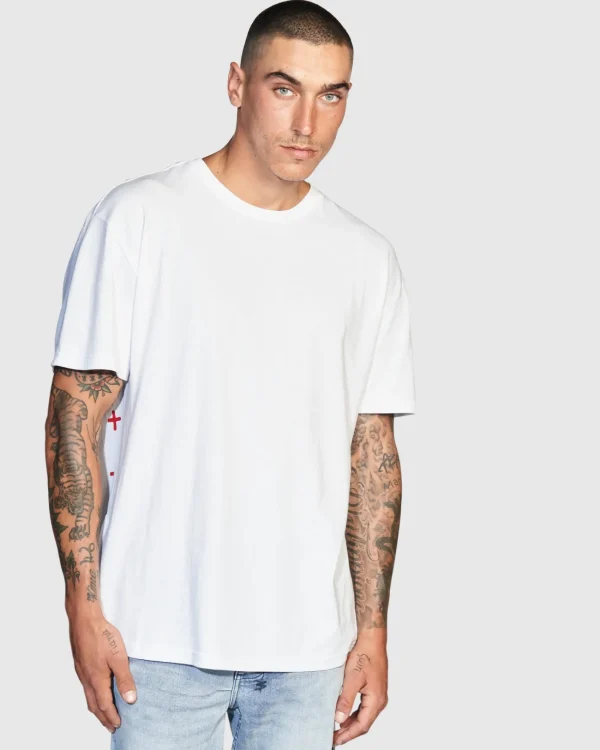 Ksubi T-Shirts-4X4 Biggie Ss Tee White/Red